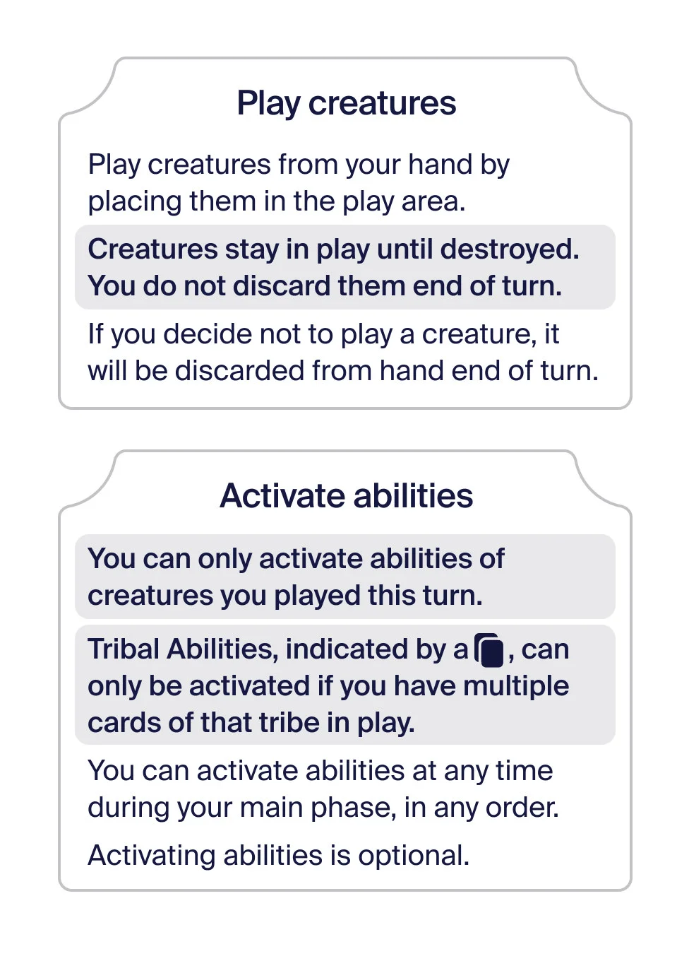 Main phase: play creatures and activate abilities.