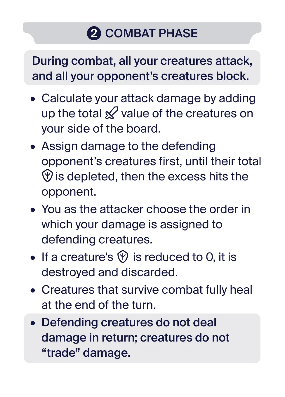 Combat phase. All your creatures attack and all opponent creatures block.